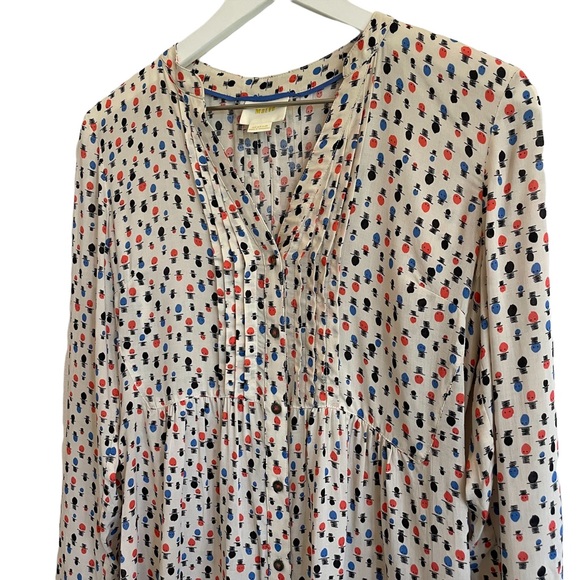 Anthropologie Maeve Calia Top Hat Pintuck Blouse, Size 2 - Picture 4 of 10
